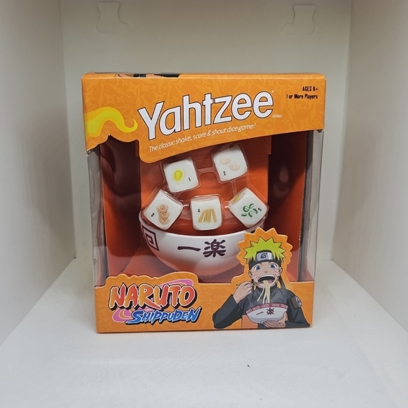 Winning Moves – Yahtzee Naruto Shippuden – Jeu De Dés De Voyage – Bol Ramen, Dés Personnalisés – Dès 8 Ans – Pour Fans D’anime